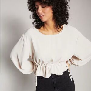 Dynamite Drawstring Waist Blouse XXS